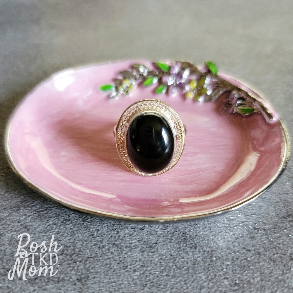 🔥☯️FINAL PRICE!!!☯️🔥 Novica Large Onyx Sterling Silver Sz 8 Ring - NWT